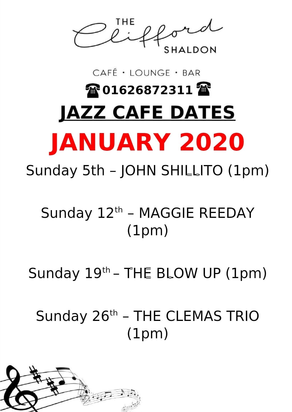 The CLIFFORD  -live Jazz for January